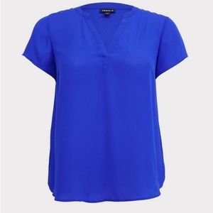 Torrid Size 1 Georgette Hi-Low Short Sleeve Blouse